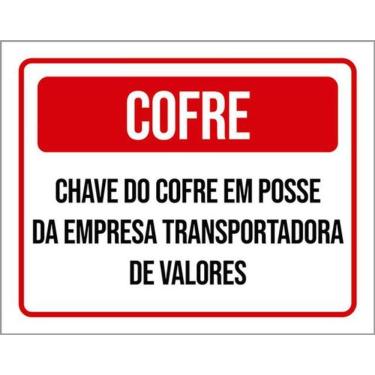 Imagem de Kit 5 Placas Cofre Chave Posse Empresa 36X46