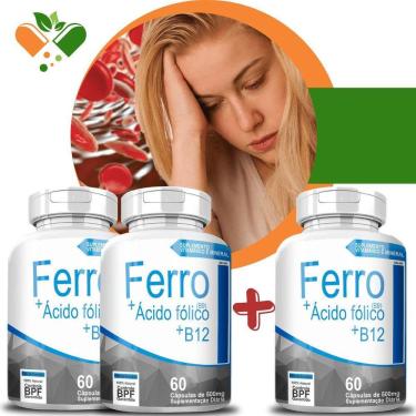 Imagem de Ferro - B9 - B12 Compre 2 Leve 3 60 Cápsulas