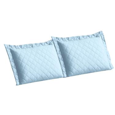 Imagem de Kit 2 Fronhas Matelada Costurada Para Travesseiro Azul Bebê