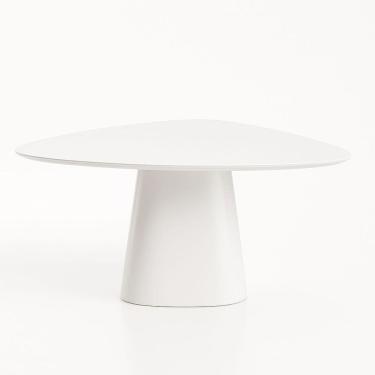 Imagem de Mesa de Jantar Cone Orgânica Tríon Redonda 130x133 cm Laca Branca