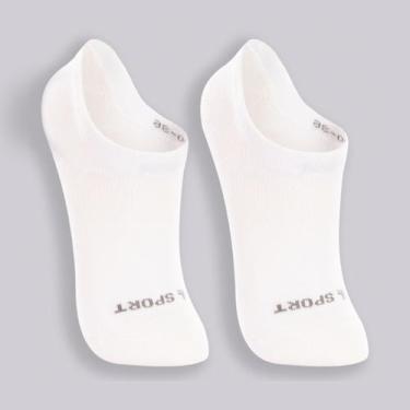 Imagem de Meia Lupo Invisível Kids C/ 2 Pares - Branca, Branco, 24/29