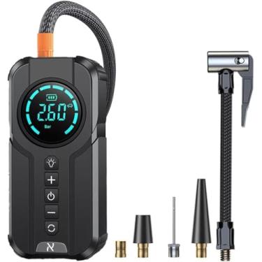 Imagem de Bomba de Ar Elétrica Portátil Calibrador Compressor de Ar Automotivo para encher Pneu Bicicleta Moto Carro Bola