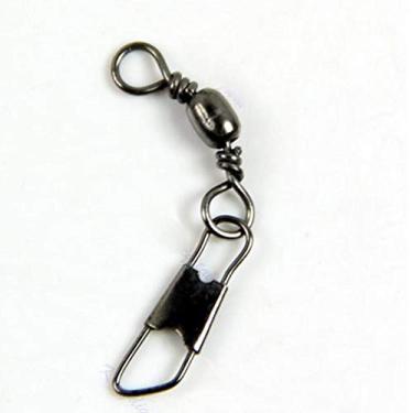 Imagem de GRFIT Ganchos de pesca 100 peças conector de pesca anéis sólidos encaixes conector clipe de aço inoxidável anzóis interloque anzóis (tamanho: 10#)