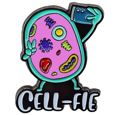 Imagem de Ficsowy Biologia Celular Emblema Metal Broche de Lapela Presente Moda Acessório Versátil