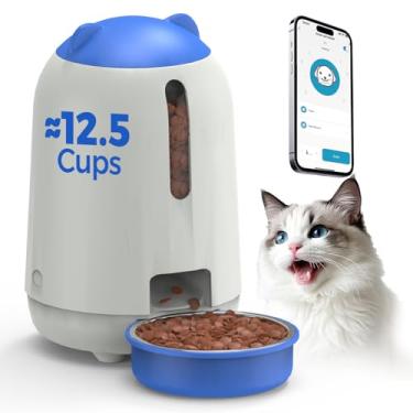 Imagem de PAPIFEED Alimentador automático para gatos, 2,4 G WiFi dispensador automático de comida para gatos com controle de aplicativo, alimentador automático 3L para animais de estimação com fonte de