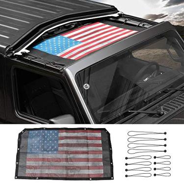 Imagem de Biquíni Voodonala para Jeep JL Sunshade Malha Sombra Solar para Jeep Wrangler JL JLU 2/4 Portas e 2020 Gladiador JT, Bandeira Vermelha