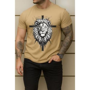 Imagem de Camiseta Masculina Estampa Leão 100% Algodão Premium Estilo - Versitz,