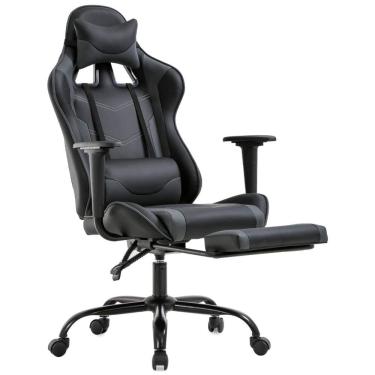 Imagem de BestOffice Cadeira de Escritório Gamer Reclinável e Ergonômica com Apoio para Lombar, Preta