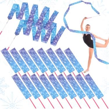 Imagem de Soulchen 20 fitas de neve ICY para varinhas, lembrancinhas de festa, flocos de neve, flâmulas de dança, ginástica rítmica, varinha giratória, arte, banda de dança, fita de seda, Natal, ao ar livre