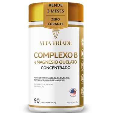 Imagem de Complexo B Ultra Vita Tríade – Vitaminas B1, B2, B3, B5, B6, B9, B12, Biotina e Magnésio Quelato – 90 Cápsulas Rende 3 meses