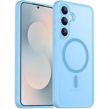 Imagem de SPIDERCASE Projetada para Samsung Galaxy S25 FE, capa magnética translúcida antiarranhões para Galaxy S25 FE, azul claro