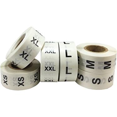 Imagem de Etiquetas de roupas PP P M G GG XXL Adesivos circulares redondos para roupas de varejo Pacote a granel 3/4 polegadas 500 por tamanho 3.000 adesivos no total