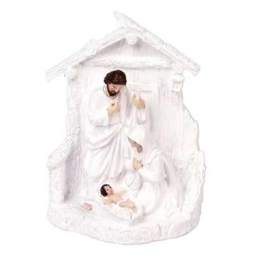 Imagem de Presépio Natal Sagrada Família 12cm Em Resina Branco - Eco