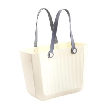 Imagem de Fenteer Sacola de compras para ao ar livre, cesta de chuveiro multifuncional para banheiro, bolsa de viagem para produtos de limpeza, brinquedos e, Branco