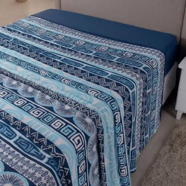 Imagem de Lençol de Cima Casal Malha 100% Algodão Estampado Avulso sem Elástico 