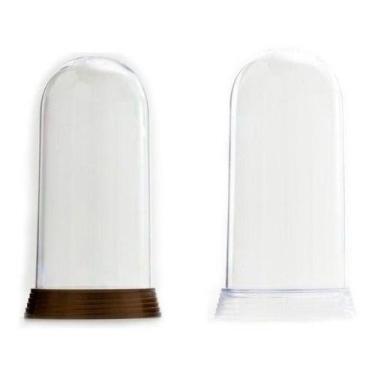 Imagem de 20 Redomas Cúpulas Acrílico Base Cor Ouro Envelhecido Pequenas 11 cm -