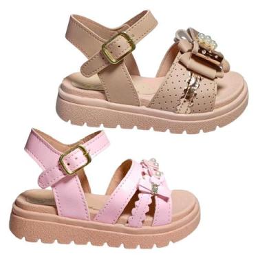 Imagem de Sandália Infantil Feminina Kit 2 Pares Ideal para Passeio e Festa - Be