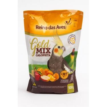 Imagem de Alimento Para Calopsita Gold Mix 500g Reino das Aves - mimos pet