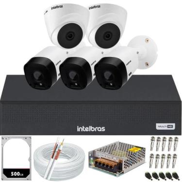 Imagem de Kit Intelbras 5 Câmeras 1120 Dvr Mhdx 8 canais Completo Hd 500gb