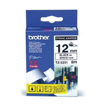 Imagem de Fita p/ rotulador TZES231 branca escrita preto 12mm Brother