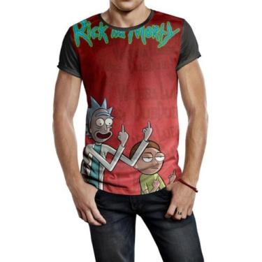 Imagem de Camiseta Masculina Serie Rick And Morty Fuck Ref:42 - smoke, Preto, P