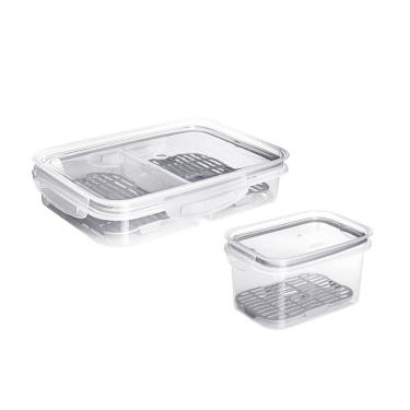 Imagem de Pote Hermetico Porta Frios Frutas Trava Plastico BPA Free 2un