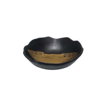 Imagem de Tigela Bowl Preto Dourado Ceramica Fosco Stone Gold 1un