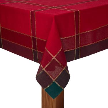 Imagem de Toalha De Mesa Copa E Cia Unité Xadrez Vermelho Quadrada 8 Lugares - 220 X 220 Cm