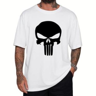 Imagem de Camiseta Oversized Justiceiro Streetwear Algodão Casual-Masculino