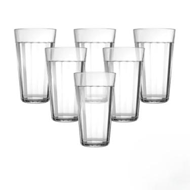 Imagem de Jogo 6 Copos Americano 450ml Vidro, Parede Grossa, Estilo Moderno, Vidro Cristalino e Resistente