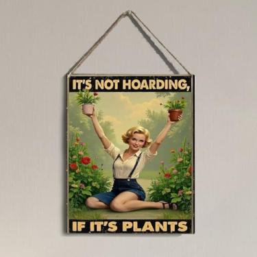Imagem de Placa de parede de jardim vintage para presente de jardinagem externa para mulheres amantes de plantas, quintal, quintal, casa de campo, estufa, jardim, decoração não está acumulando se é plantas