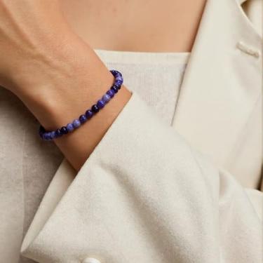 Imagem de Pulseira de contas de ágata para mulheres e homens, joia de pedra natural para meditação de equilíbrio de chakras e intuição energética, 18cm, Cristal, Sem Pedra Preciosa