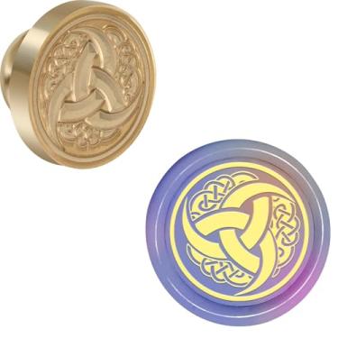 Imagem de Carimbo de selo de cera cobre 25 mm vintage destacável selo de latão e um cabo de madeira padrão carimbo cabeça carta convite cartão convite casamento presente pacote feriados