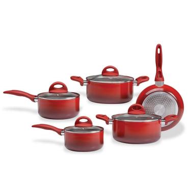 Imagem de Conjunto de Panelas 5 Peças Brinox Granada Vermelha