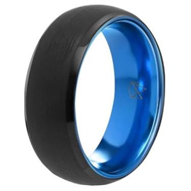 Imagem de EMBR Anel de tungstênio: alianças de casamento de 6 mm e 8 mm com acabamento fosco escovado, bordas chanfradas de alto polimento, joia confortável sem cobalto para homens e mulheres – Anel de