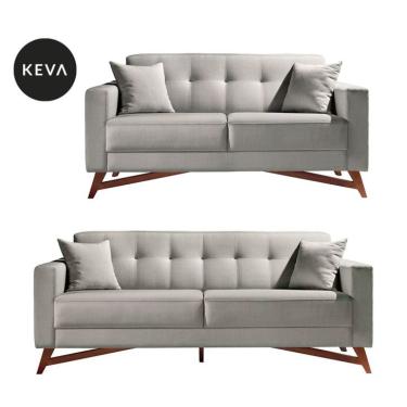 Imagem de Conjunto de Sofá 2 e 3 Lugares Kivik Oslo Algodão Bege