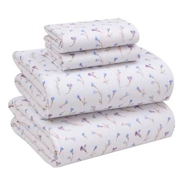 Imagem de RUVANTI Lençóis de flanela Queen Size – Lençóis de cama escovados duplos 100% algodão, bolsos profundos, 40,6 cm, respirável e extra macio para todas as estações, quente e aconchegante, 4 peças, luz