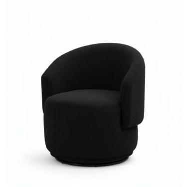 Imagem de Poltrona Decorativa Giratória Sala de Estar Recepção Jasmine Bouclé - 