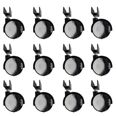 Imagem de Kit 12 Rodízios para Móveis com chapa U sem Trava com Face Espelhado G14 - Celsus