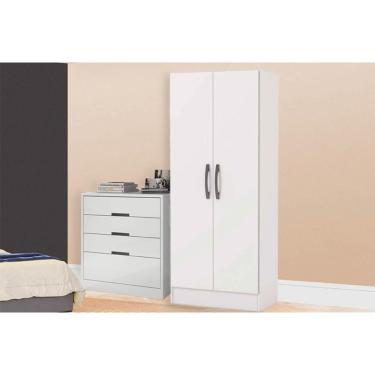 Imagem de Guarda Roupa 2 Peças (1guardaroupa+1cômoda) Qc116 Branco (qc12) - Kappesberg