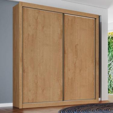 Imagem de Guarda Roupa Solteiro 2 Portas 4 Gavetas Zurique-amêndoa Móveis Europa