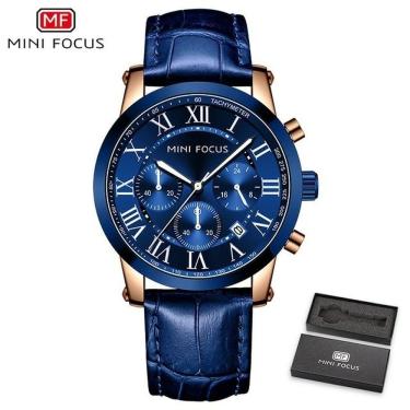 Imagem de Relógio Masculino Mini Focus Mf0415g à Prova D'água Azul