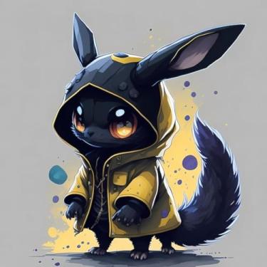 Imagem de Adesivo de Parede Estilo Anime Monstros Fofos Decoração Infantil - Corphyra Hoodie Cutie 30x30cm