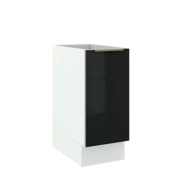 Imagem de Balcão Madesa Lux 35cm 1 Porta Branco Preto