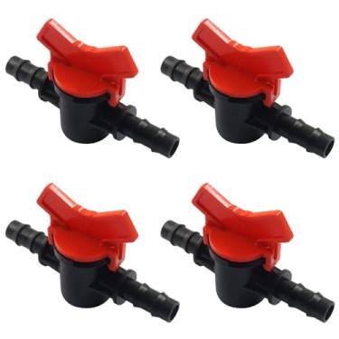 Imagem de Moicstiy 4 peças de válvula de interruptor de irrigação por gotejamento de 9,5 cm, interruptor de desligamento de válvula de esfera farpada com farpa de mangueira para jardim agrícola