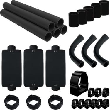 Imagem de Conjunto 3 Caixa Passagem 3/4pol C Instalação 1m Completa (Preto)