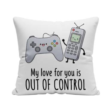 Imagem de wtisan Presentes de jogador para homens - Almofada e capa de almofada de veludo super macio 45,7 x 45,7 cm, para gamers, presentes para meninos adolescentes e presentes de namorado, pronto para