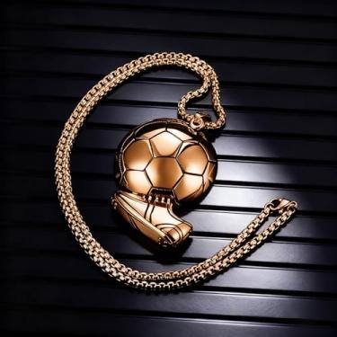 Imagem de Colares de tênis de futebol masculino de aço inoxidável, colar com pingente de sapatos de futebol, joias hip hop, One Size, Aço inoxidável, Sem Pedra Preciosa