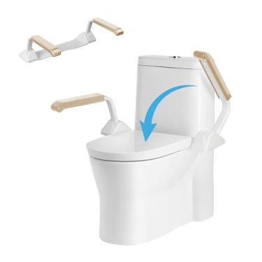 Imagem de Trilhos de segurança para vaso sanitário elegíveis FSA/HSA para idosos, suporte de vaso sanitário dobrável resistente para idosos, trilhos de assento de vaso sanitário com braços, barras de banheiro