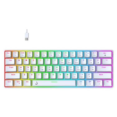 Imagem de Teclado Mecânico Gamer | Rise Mode | Gm1 Branco Rgb | Switch Brown